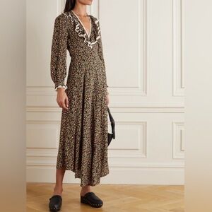✨NWT Doen EUGENIE Lace-trimmed Floral-print Crepe Dress